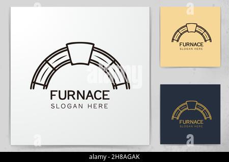 red brick, furnace logo design inspiration Stock Vector