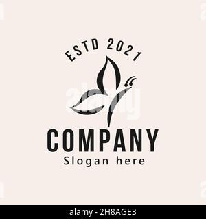 Butterfly logo design vector illustration isolated design, for spa medical and beauty element Stock Vector
