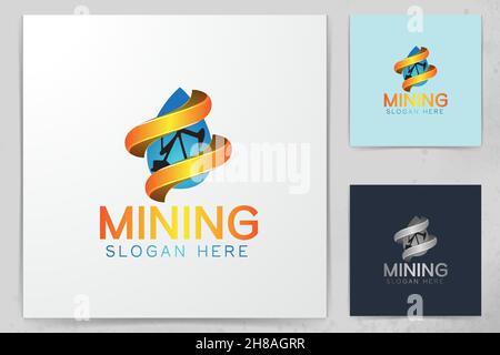 mining logo Designs Inspiration Isolated on White Background Stock Vector