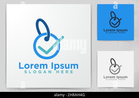 Label and Check mark Logo Designs, Vector Illustration Stock Vector