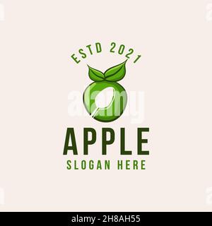 apple fruit logo design, vector illustration Stock Vector