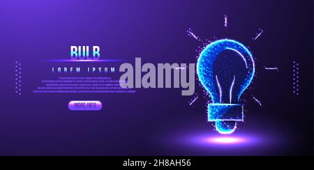 bulb idea low poly wireframe Stock Vector