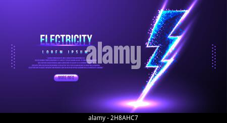 electricity low poly wireframe Stock Vector