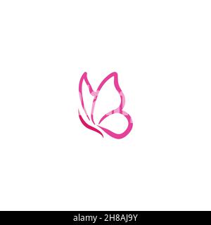 Abstract Luxurious Colorful Gradient Butterfly logo Ideas. Inspiration logo design. Template Vector Illustration. Isolated On White Background Stock Vector