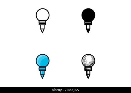 pen and bulb isolated on white background, vector illustration Stock Vector