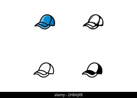 cap Vector template illustrations of a ball cap. Stock Vector