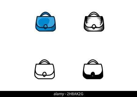 Set Bag icon isolated on white background, vector illustration Stock Vector