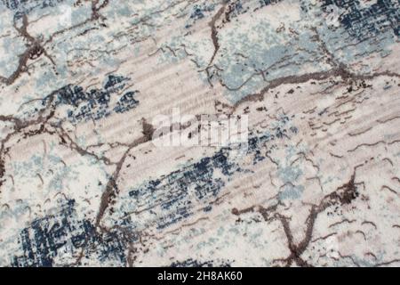 blue, beige, brown rug background, carpet texture Stock Photo