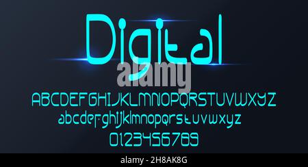 Digital alphabet Font vector illustration isolated Background Stock Vector