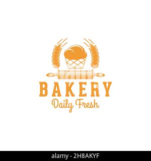 cupcake, vintage bakery logo Ideas. Inspiration logo design. Template Vector Illustration. Isolated On White Background Stock Vector