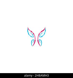 Beauty Butterfly logo Ideas. Inspiration logo design. Template Vector Illustration. Isolated On White Background Stock Vector
