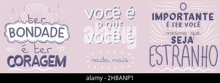 Three squared posters in Brazilian Portuguese. Translate - Enjoy the moment  - Follow your heart - Insist, persist and never give up Stock Vector Image  & Art - Alamy