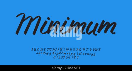 Handwriting Script Alphabet Font vector illustration isolated Background Stock Vector