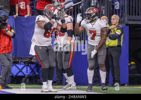 Tampa Bay Buccaneers guard Nick Leverett (60) prays before an NFL football  game against the Atlanta Falcons, Sunday, Dec. 5, 2021, in Atlanta. The Tampa  Bay Buccaneers won 30-17. (AP Photo/Danny Karnik