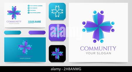 Community Logo Design Vector Illustration Stock Vector