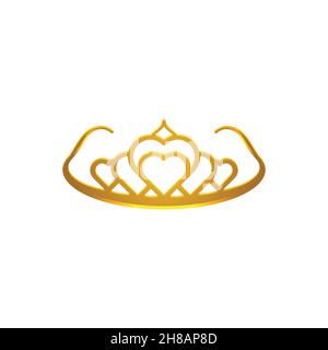 Princes tiara crown or royal diadem logo Ideas. Inspiration logo design. Template Vector Illustration. Isolated On White Background Stock Vector
