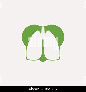 lung care, love healthy logo Ideas. Inspiration logo design. Template Vector Illustration. Isolated On White Background Stock Vector