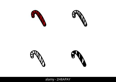 logo  sweet  cane  candy  christmas  icon isolated on white background, vector illustration Stock Vector