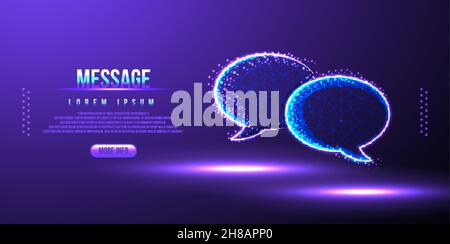 message, bubble speech low poly wireframe Stock Vector