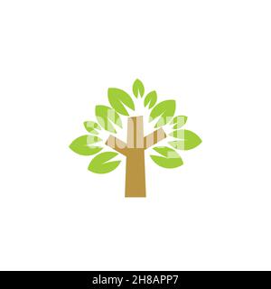 tree logo  Ideas. Inspiration logo design. Template Vector Illustration. Isolated On White Background Stock Vector