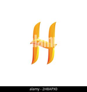 initial letter h, heat, fire logo Ideas. Inspiration logo design. Template Vector Illustration. Isolated On White Background Stock Vector
