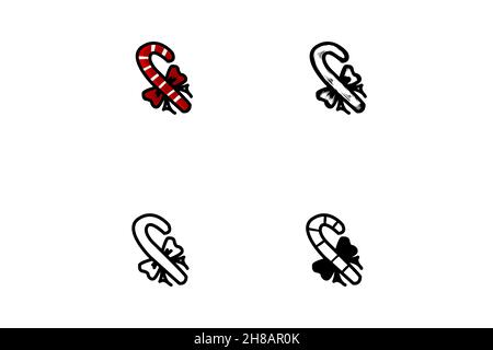 logo  sweet  cane  candy  christmas  icon isolated on white background, vector illustration Stock Vector