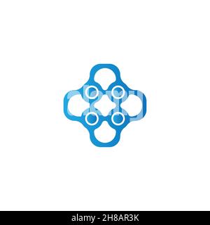 Medical technology, healthcare logo Ideas. Inspiration logo design. Template Vector Illustration. Isolated On White Background Stock Vector