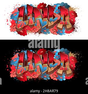 Graffiti styled Name Design - Linda    Cool legible graffiti art Stock Photo