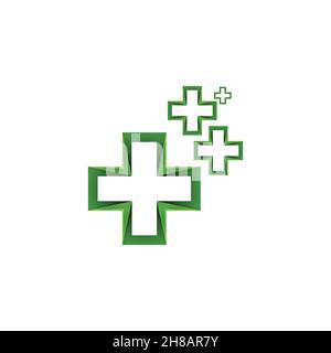 medical , healthcare logo for your practice. cross / plus logo Ideas. Inspiration logo design. Template Vector Illustration. Isolated On White Backgro Stock Vector