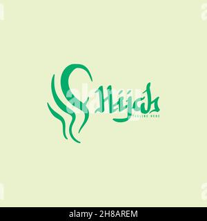 hijab logo with text space for your slogan / tag line, logo Ideas. Inspiration logo design. Template Vector Illustration. Isolated On White Background Stock Vector