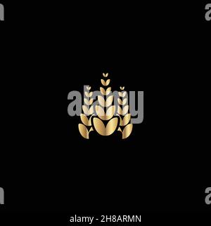 Wheat rice agriculture logo Ideas. Inspiration logo design. Template Vector Illustration. Isolated On White Background Stock Vector