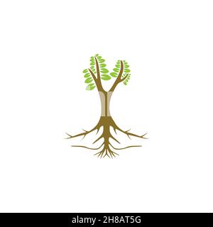 tree logo  Ideas. Inspiration logo design. Template Vector Illustration. Isolated On White Background Stock Vector