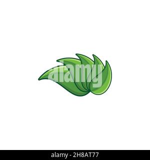 green leaf nature  logo Ideas. Inspiration logo design. Template Vector Illustration. Isolated On White Background Stock Vector
