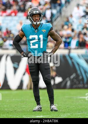 Jacksonville Jaguars Jaydon Mickens returns a kickoff during an NFL  football game against the Atlanta Falcons, Sunday, Nov. 28, 2021, in  Jacksonville, Fla. (AP Photo/Gary McCullough Stock Photo - Alamy