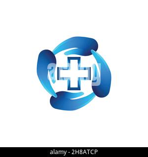 hand care, medical pharmaceutical, logo Ideas. Inspiration logo design. Template Vector Illustration. Isolated On White Background Stock Vector
