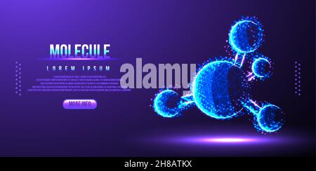 molecule dna low poly wireframe Stock Vector