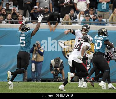 Jacksonville Jaguars safety Rudy Ford looks to the sideline during the  first half of the NFL football exhibition Hall of Fame Game against the Las  Vegas Raidershio. The Raiders won 27-11. (AP