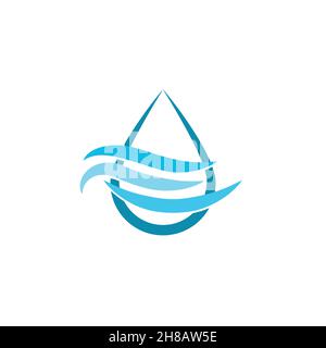 water drop, wave, mineral, pure logo Ideas. Inspiration logo design. Template Vector Illustration. Isolated On White Background Stock Vector