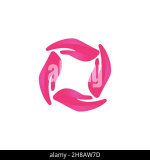 circle hand care logo Ideas. Inspiration logo design. Template Vector Illustration. Isolated On White Background Stock Vector