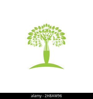 tree logo  Ideas. Inspiration logo design. Template Vector Illustration. Isolated On White Background Stock Vector