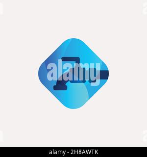 water fauchet, plumbing logo Ideas. Inspiration logo design. Template Vector Illustration. Isolated On White Background Stock Vector