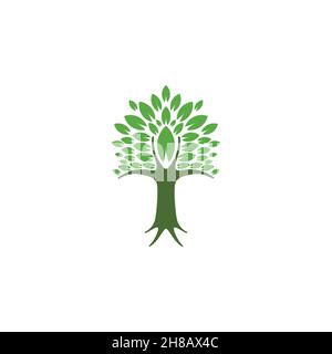 tree logo  Ideas. Inspiration logo design. Template Vector Illustration. Isolated On White Background Stock Vector