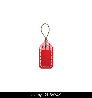 red blank prize tags label icon. Vector illustration style is flat iconic symbol, red color. Designed for websites and software interfaces Stock Vector