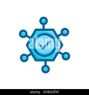 check mark and data base icon vector illustration isolated on white background Stock Vector