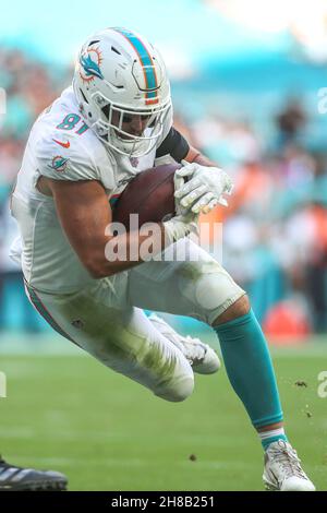 Miami Dolphins tight end Durham Smythe (81) on the field as the