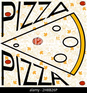abstract minimal pizza logo from geometric shapes 1 Stock Vector
