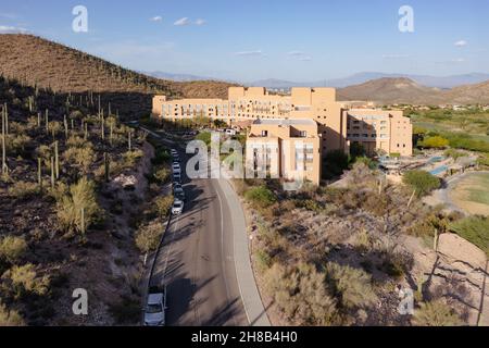 JW Starr Pass Marriott Resort and Spa, aerial photo.  Stock Photo