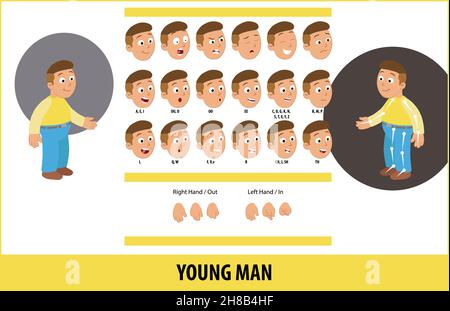 Young Man Character for Your Scenes.  Stock Vector