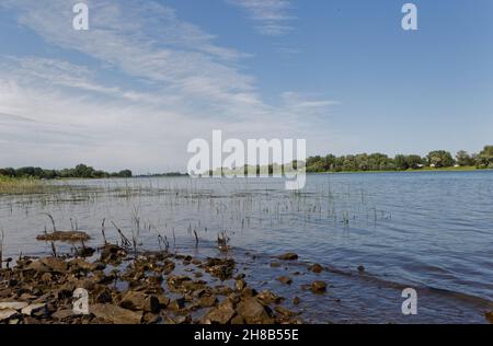 Shore of the Saint Lawrence river in east end Montreal. Quebec,Canada Stock Photo