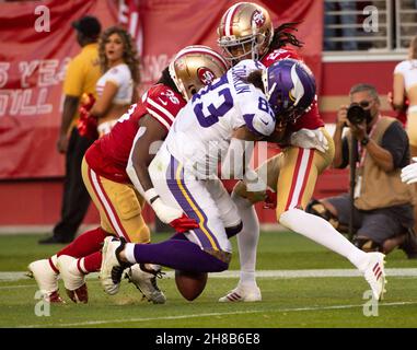 San Francisco 49ers linebacker Marcell Harris (36) against the Seattle  Seahawks during an NFL football game in Santa Clara, Calif., Sunday, Oct.  3, 2021. (AP Photo/Tony Avelar Stock Photo - Alamy